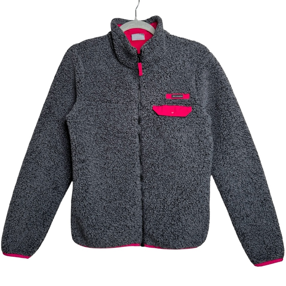 COLUMBIA Mountain Side Sherpa Jacket Gray Pink Women's Sz M